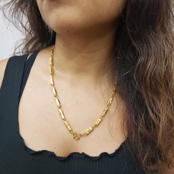 High Quality Fine Jewelry 24k Gold Plated Necklace For Men and Women - Picture 2 of 7